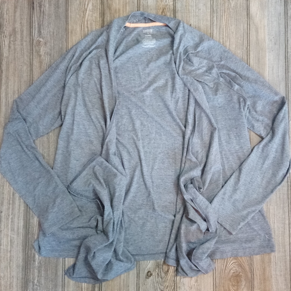 Simple Basic Flowy Open Front Long Sleeve Gray Li… - image 1